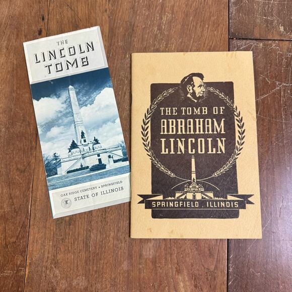 1940s 1950s The Tomb of Abraham Lincoln Springfield Illinois souvenir pamphlets - Picture 1 of 14